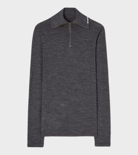 Wool Half Zip Dark Grey