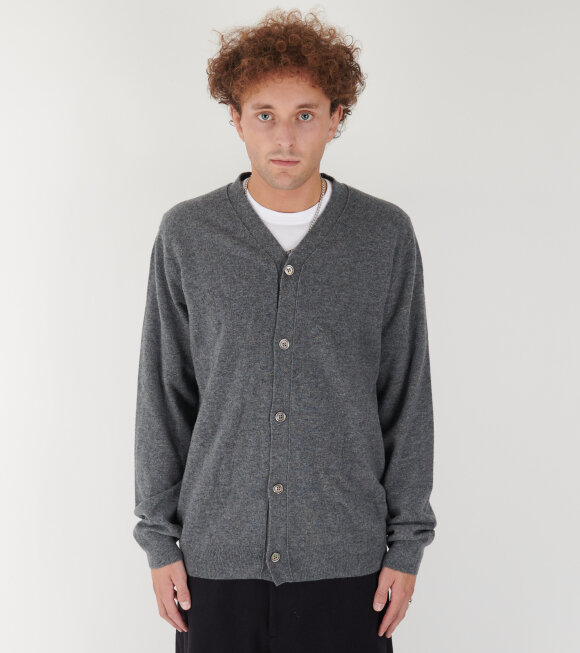 Comme des Garcons Shirt - V-neck Wool Cardigan Grey