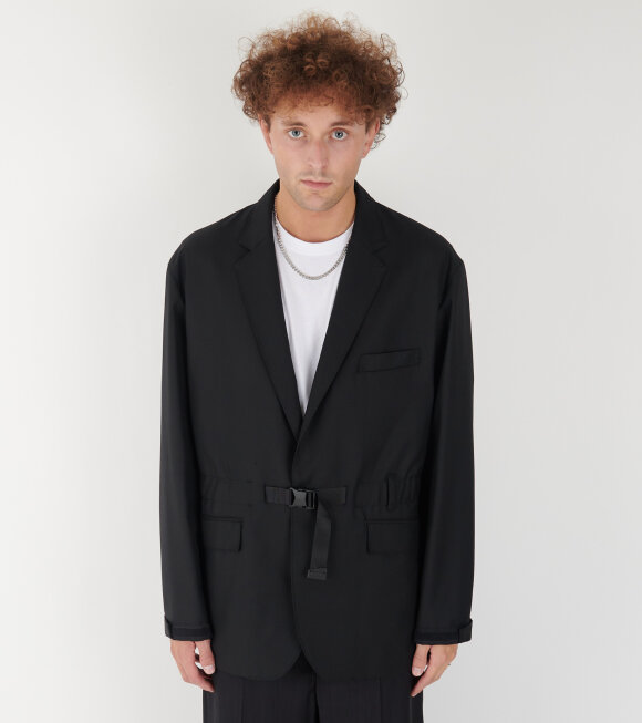 Comme des Garcons Homme - Belted Wool Blazer Black