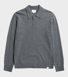 Standard Merino Lambswool Polo Grey Melange