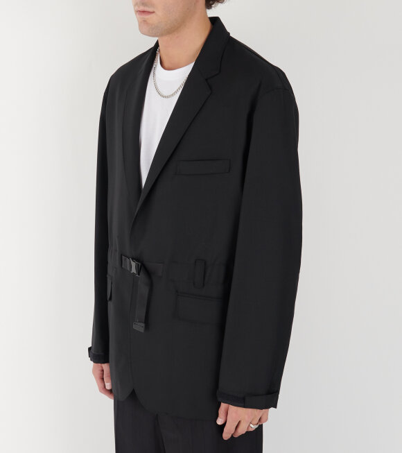 Comme des Garcons Homme - Belted Wool Blazer Black