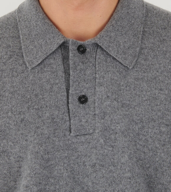 Norse Projects - Standard Merino Lambswool Polo Grey Melange