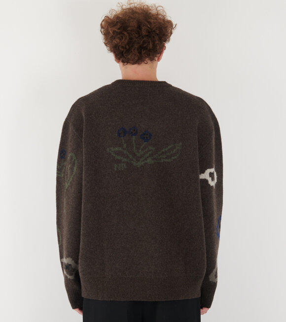 Norse Projects - Rune Jacquard Pullover Espresso Brown