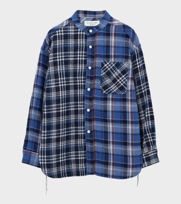 Beams Boy Work Check Shirt Blue Mix