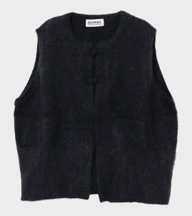 China Button Vest Charcoal