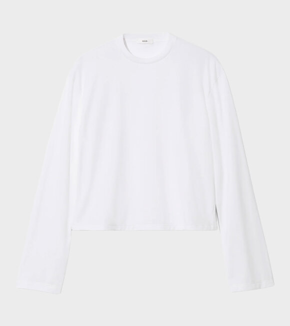 RIER - Cotton Jersey T-shirt Long Sleeves White