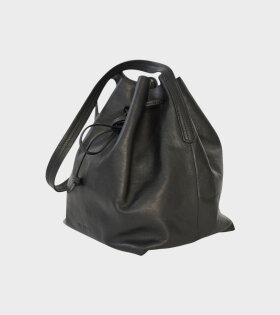 Full Grain Leather Bucket Bag Black