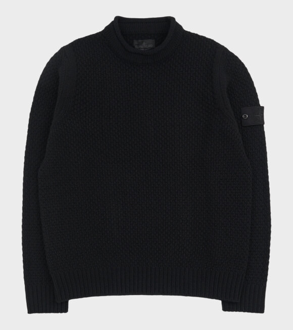 Stone Island - Ghost Chunky Fisherman Wool Knit Black