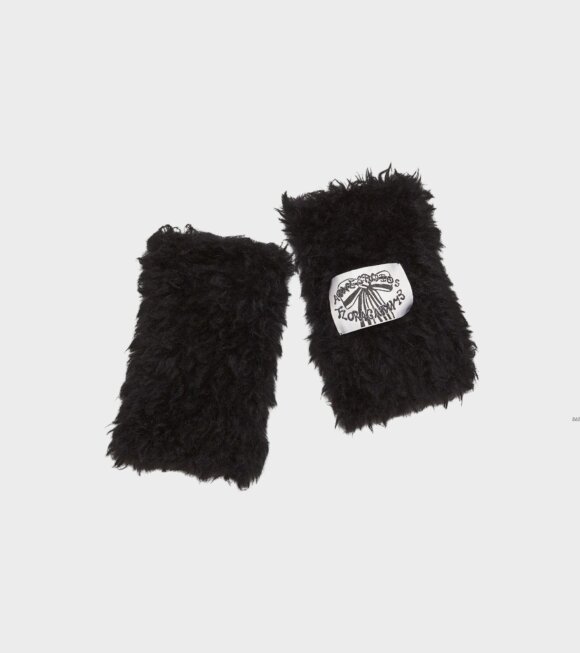 Acne Studios - Fluffy Mittens Black