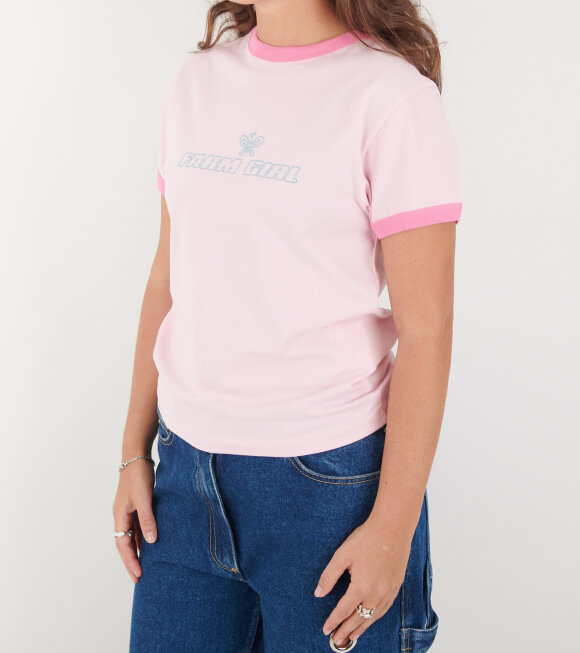 Sky High Farm - Farm Girl Ringer T-shirt Pink