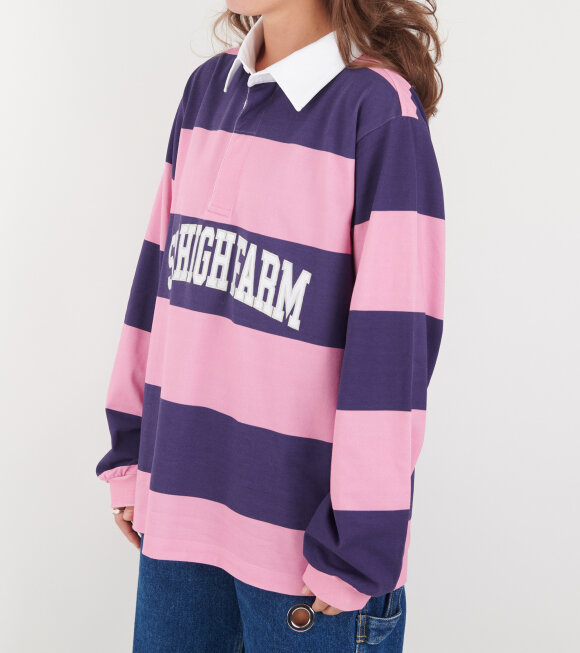 Sky High Farm - Rugby Polo Pink Stripe