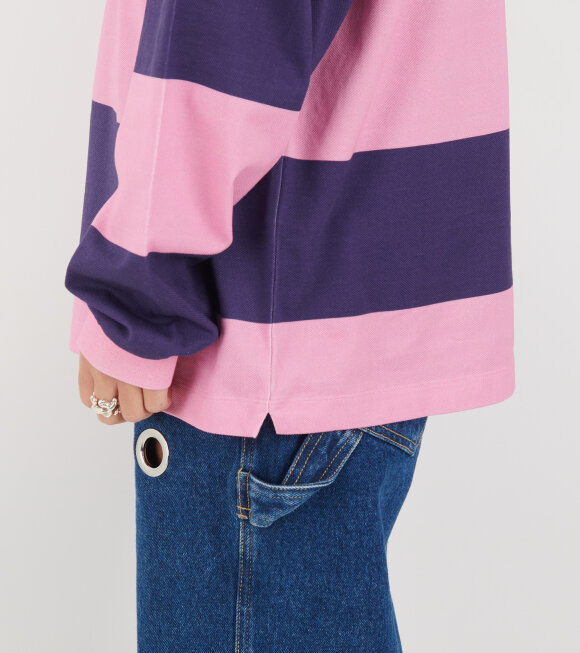 Sky High Farm - Rugby Polo Pink Stripe