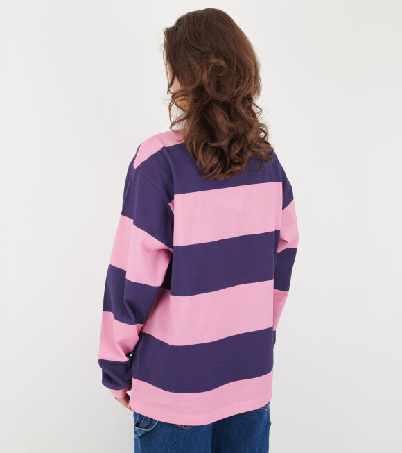 Sky High Farm - Rugby Polo Pink Stripe