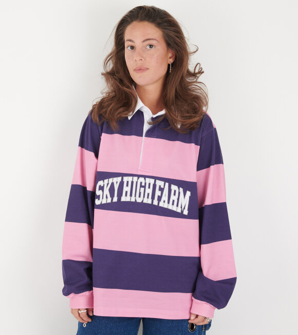 Sky High Farm - Rugby Polo Pink Stripe