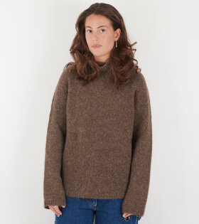 Brushed Knit Jumper Brown