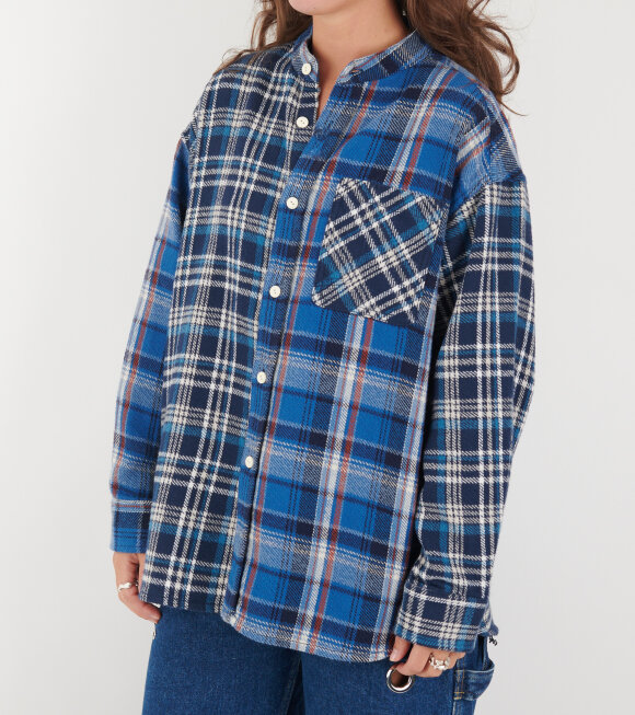 Beams Boy - Work Check Shirt Blue Mix