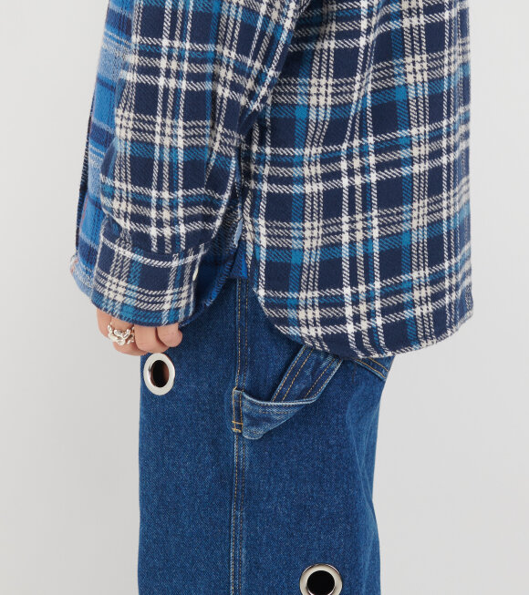 Beams Boy - Work Check Shirt Blue Mix