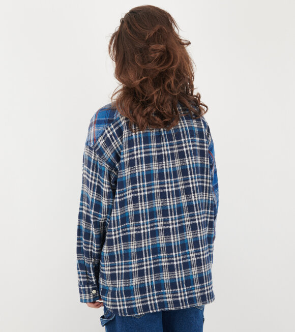 Beams Boy - Work Check Shirt Blue Mix