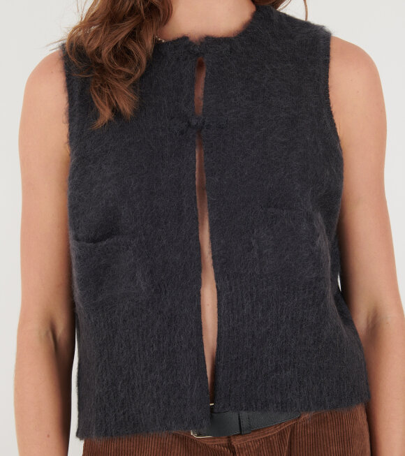 Beams Boy - China Button Vest Charcoal