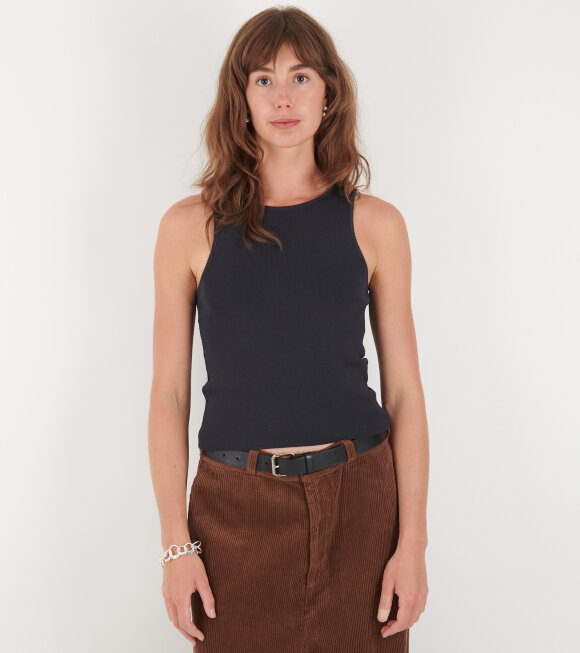 Amomento - Cut-Out Sleeveless Top Dark Navy