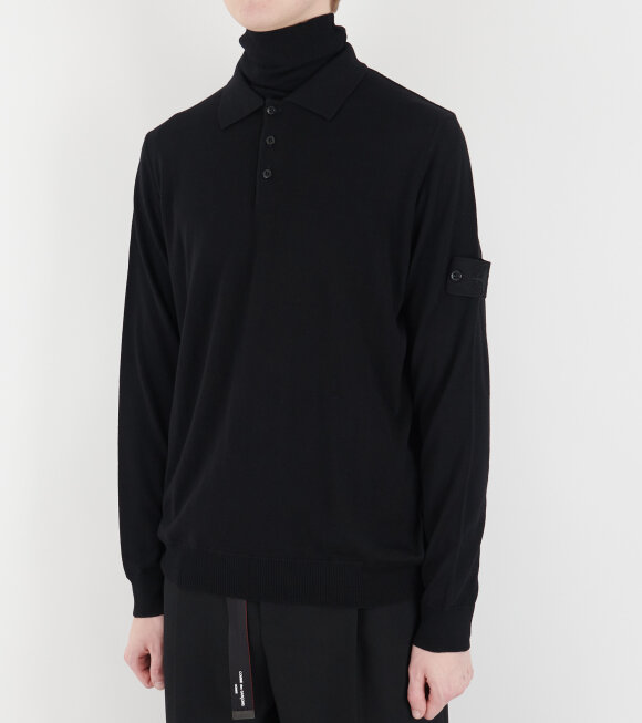 Stone Island - Ghost Wool L/S Polo Black