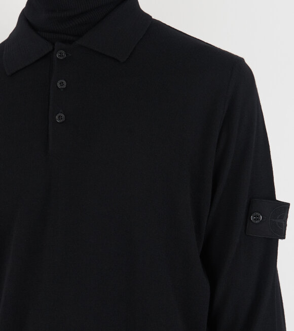 Stone Island - Ghost Wool L/S Polo Black