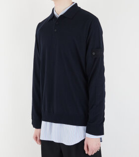 Ghost Wool L/S Polo Navy