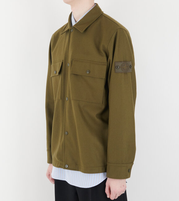 Stone Island - Ghost Wool Overshirt Olive Green