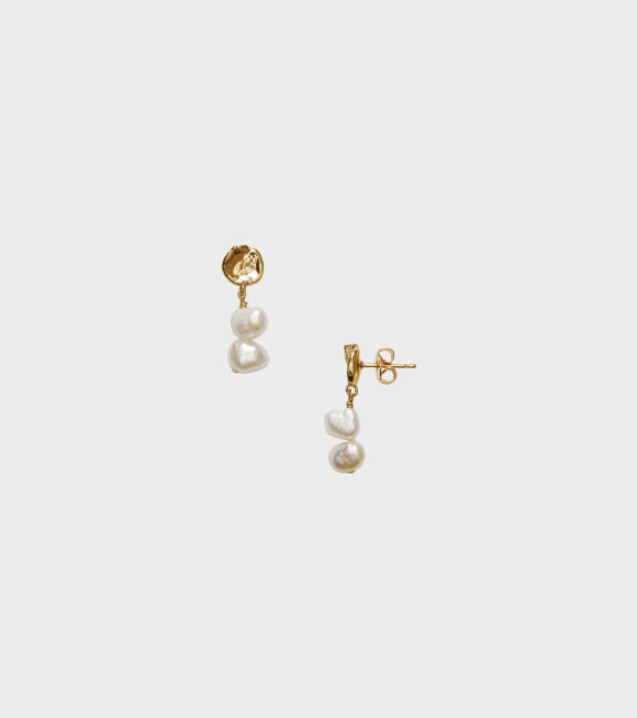 Anni Lu - Pearly Drop Earring-Short Gold