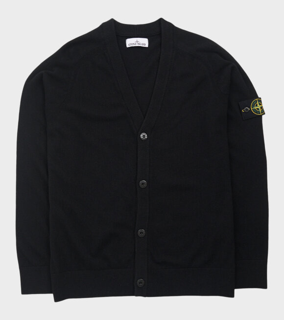 Stone Island - Virgin Wool V-neck Cardigan Black