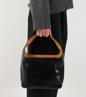 Brick Bag Black Leather