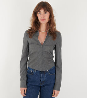 Slim Zip Shirt Ripe Antracite Grainy Wool