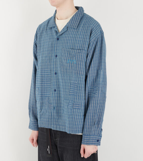 Story mfg. - Greetings Shirt L/S Indigo Check Scarecrow