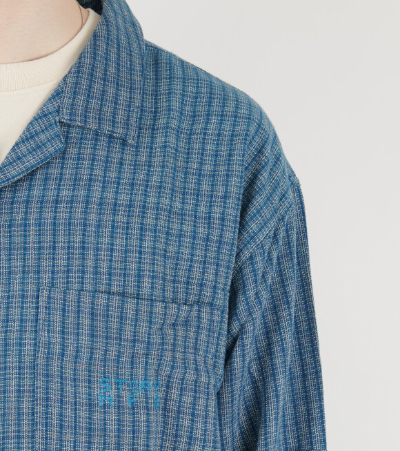 Story mfg. - Greetings Shirt L/S Indigo Check Scarecrow