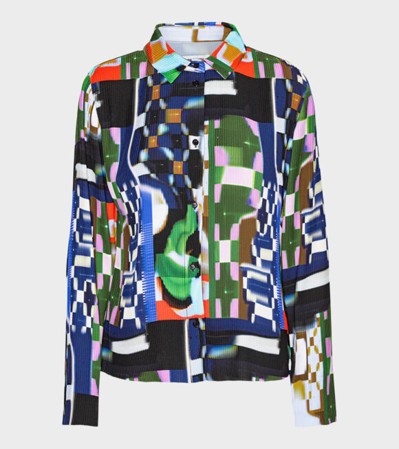 Henrik Vibskov - Knight Plisse Shirt Kaleidoscope Tetris