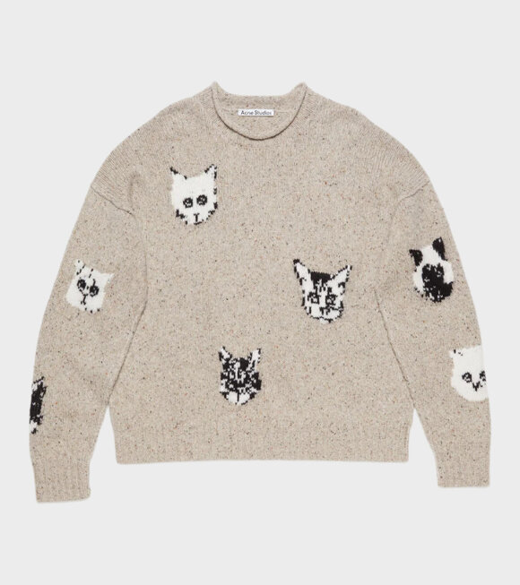 Acne Studios - Jacquard Cat Jumper Beige