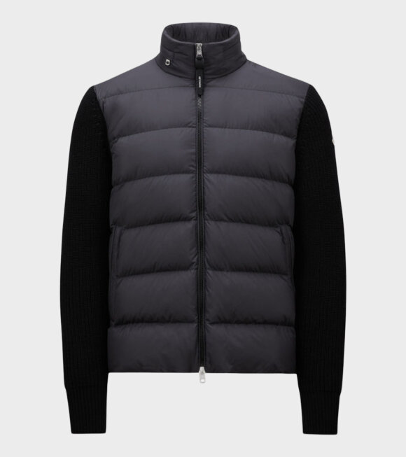 Moncler - Padded Wool Zip-up Hoodie Black