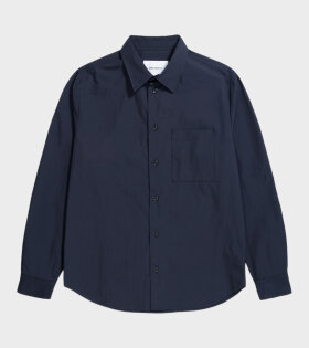 Silas Tech Poplin Shirt Dark Navy