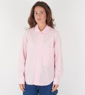 Ladies Round Collar Shirt Pink 