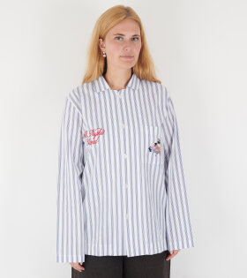 Pillow Talk Pyjama Top Stripes Blue