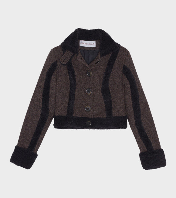 Kernemilk - Puff Jacket Dark Brown/Black