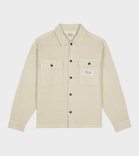 Waffle Button Front Shirt Tan