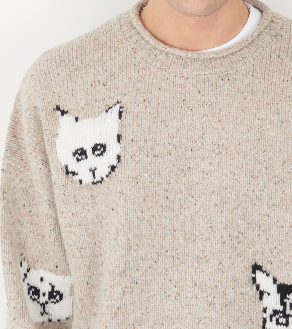 Acne Studios - Jacquard Cat Jumper Beige