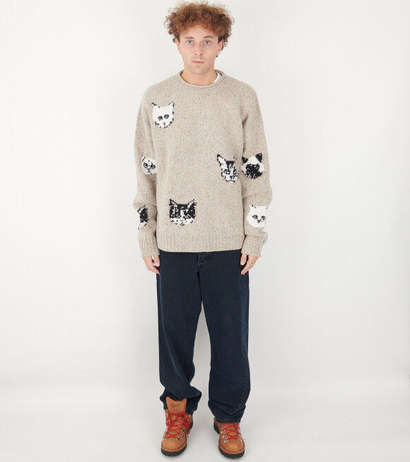 Acne Studios - Jacquard Cat Jumper Beige