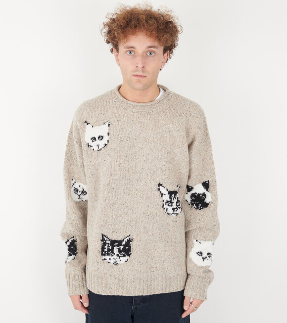 Acne Studios - Jacquard Cat Jumper Beige