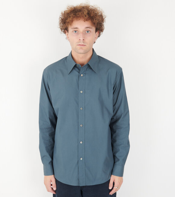 Auralee - High Count Finx OX Shirt Dark Blue