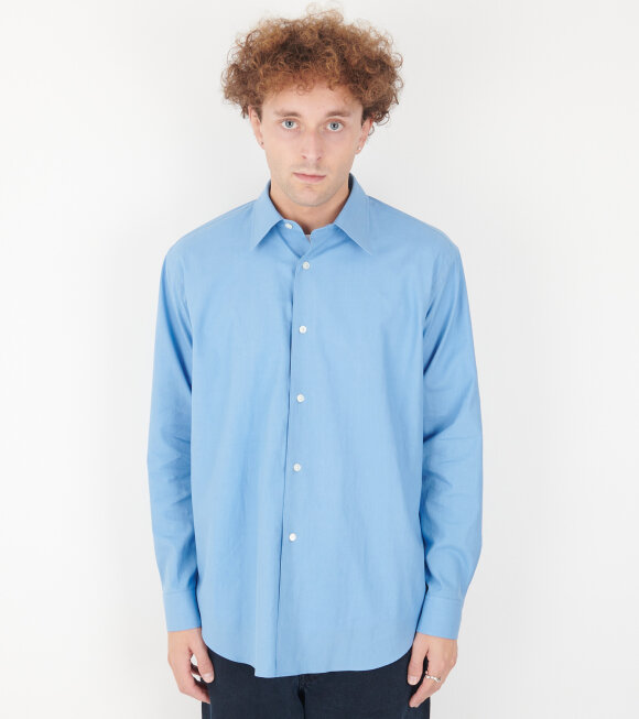 Auralee - Washed Finx Twill Shirt Blue