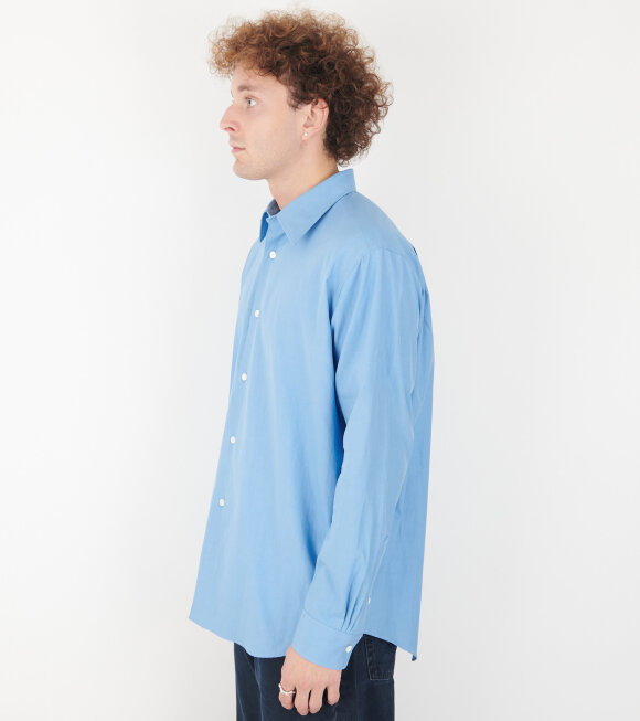 Auralee - Washed Finx Twill Shirt Blue