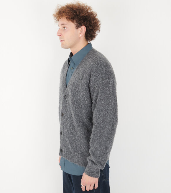 Auralee - Brushed Wool Cashmere Slik Knit Cardigan Gray