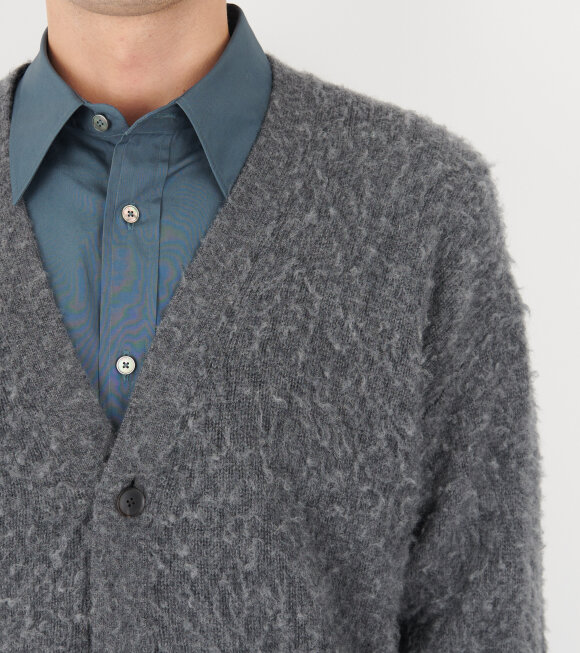 Auralee - Brushed Wool Cashmere Slik Knit Cardigan Gray